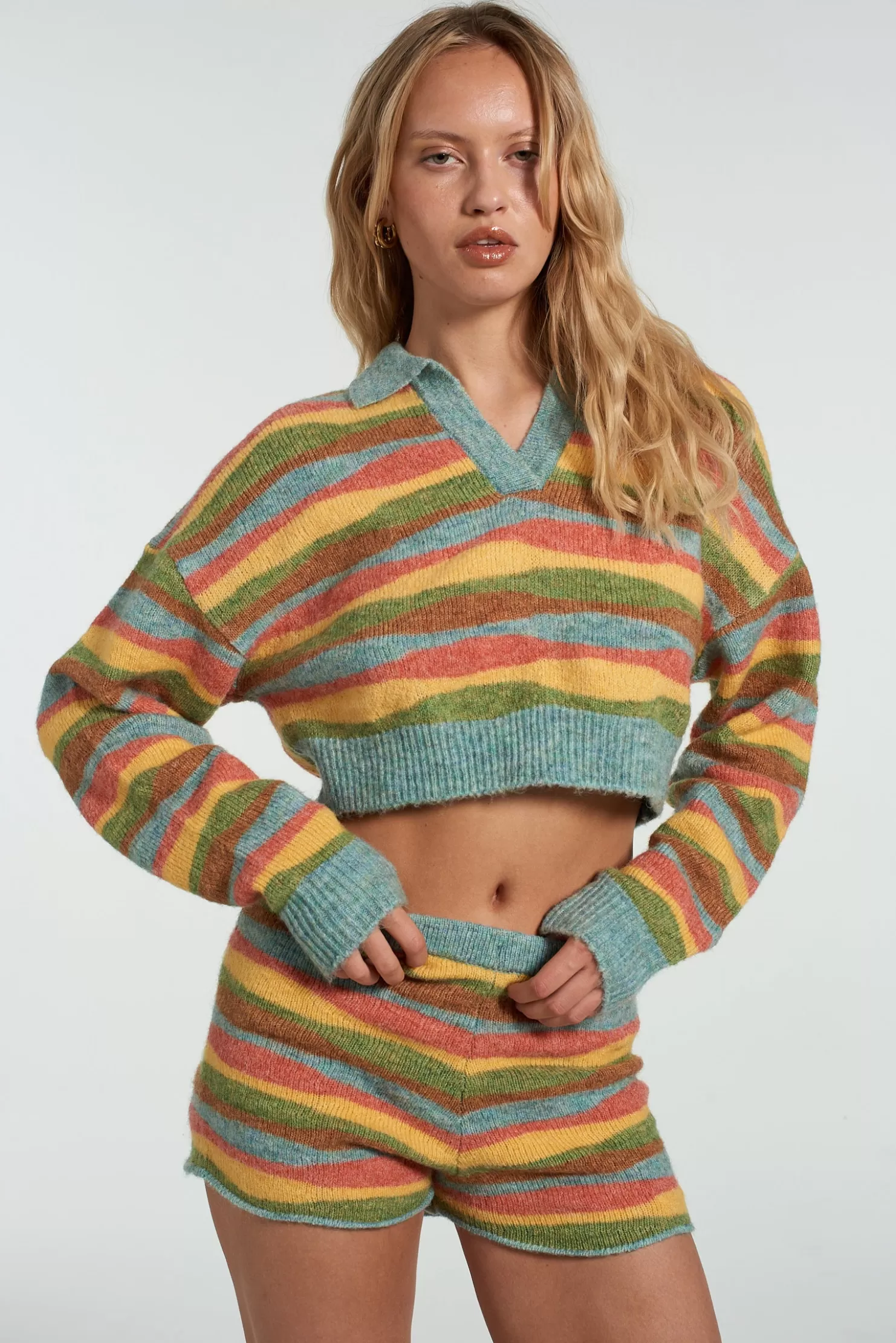The Ragged Priest Milk It Horizon Crop Jumper-Women Knitwear & Sweats