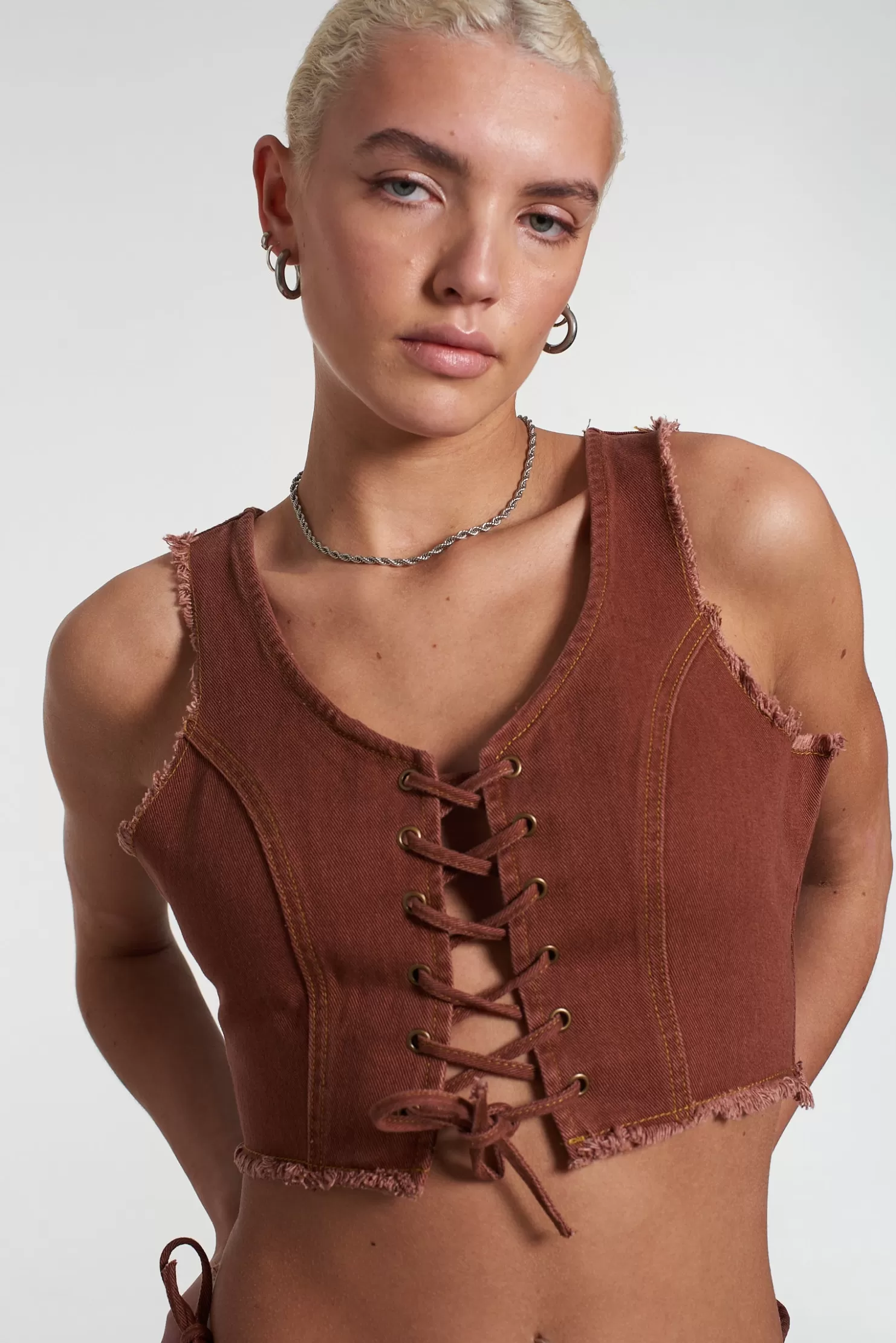 The Ragged Priest Milk It Native Lace Front Top-Women T-Shirts & Tops