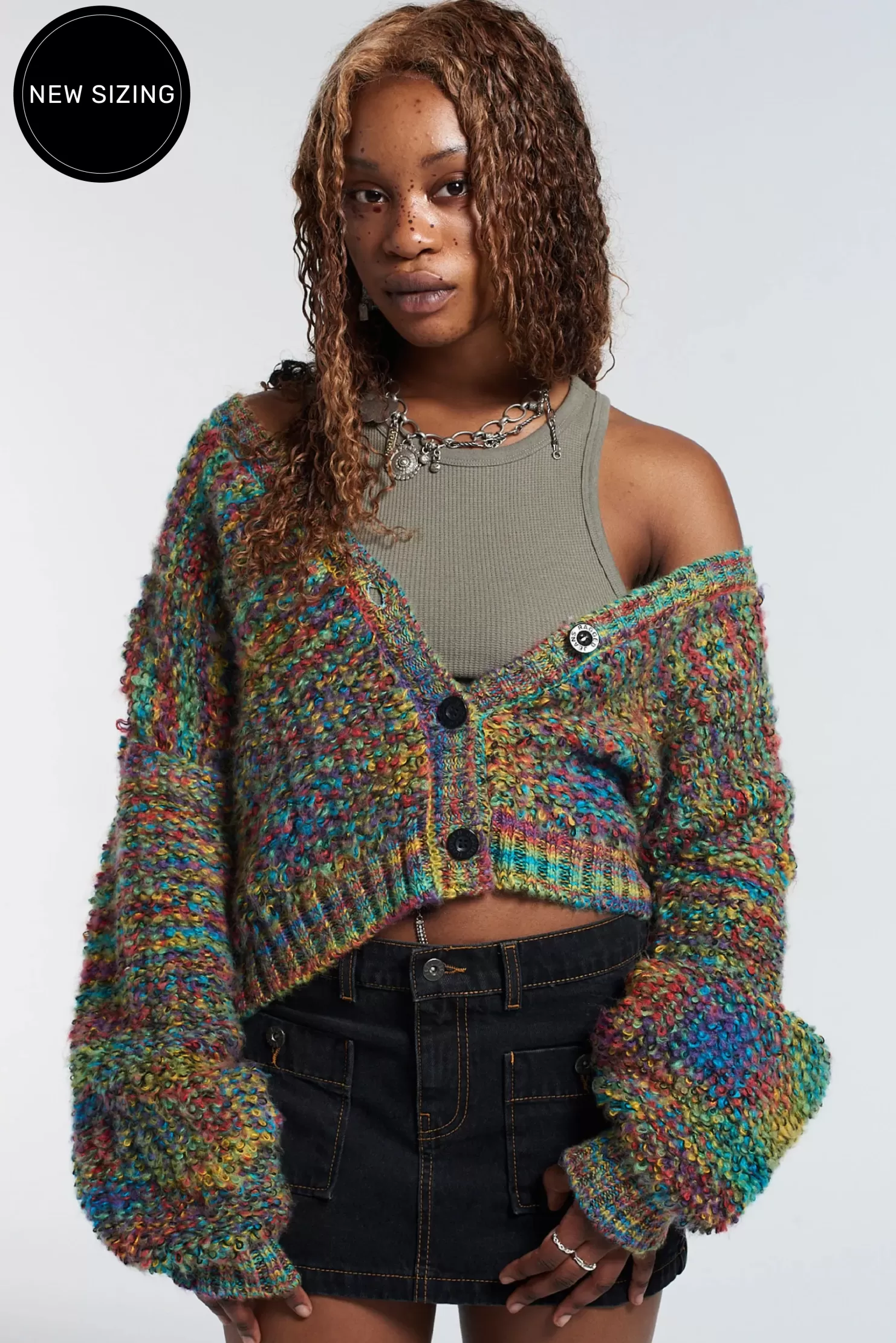 The Ragged Priest Noise Knit Cardigan-Women Knitwear & Sweats