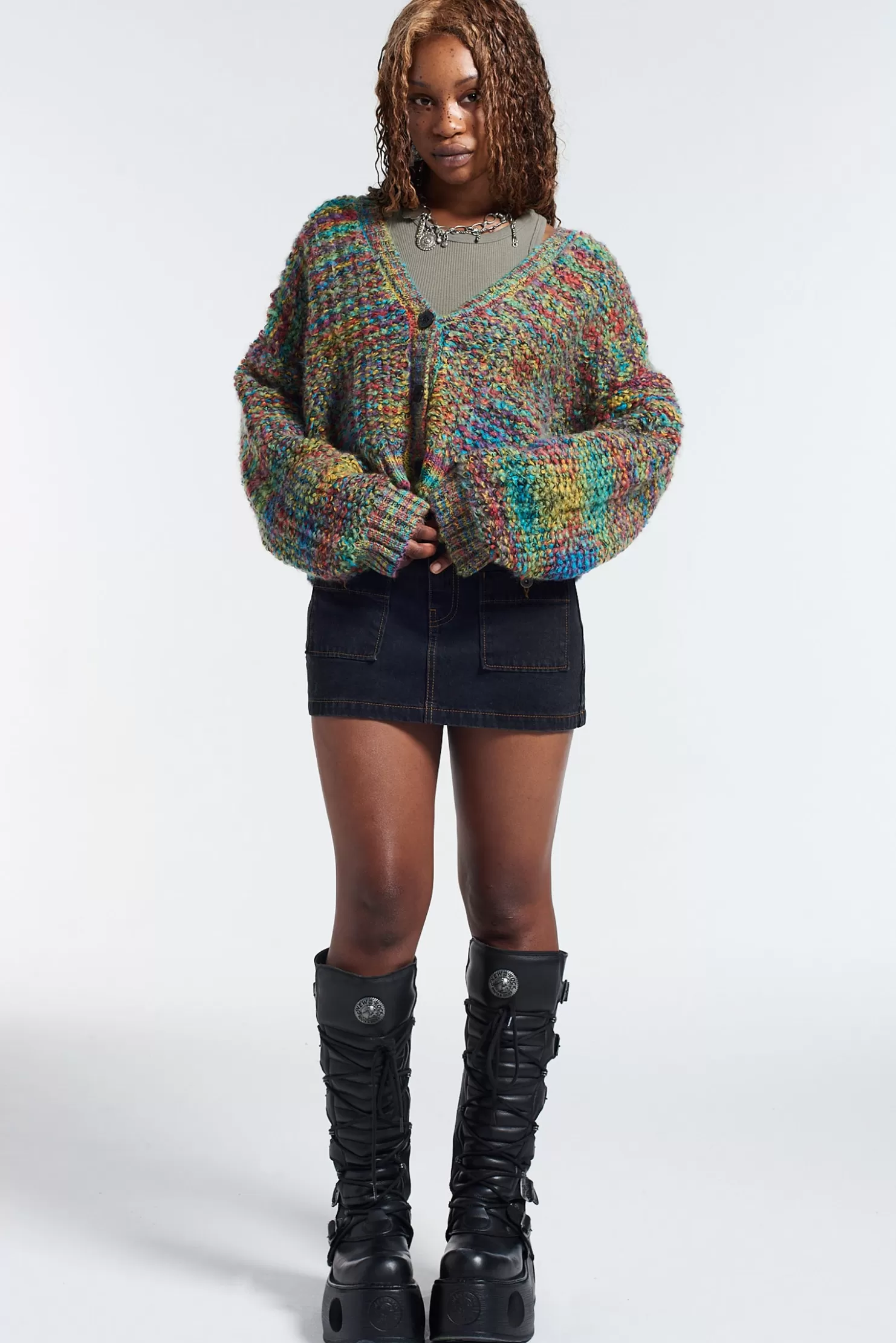 The Ragged Priest Noise Knit Cardigan-Women Knitwear & Sweats