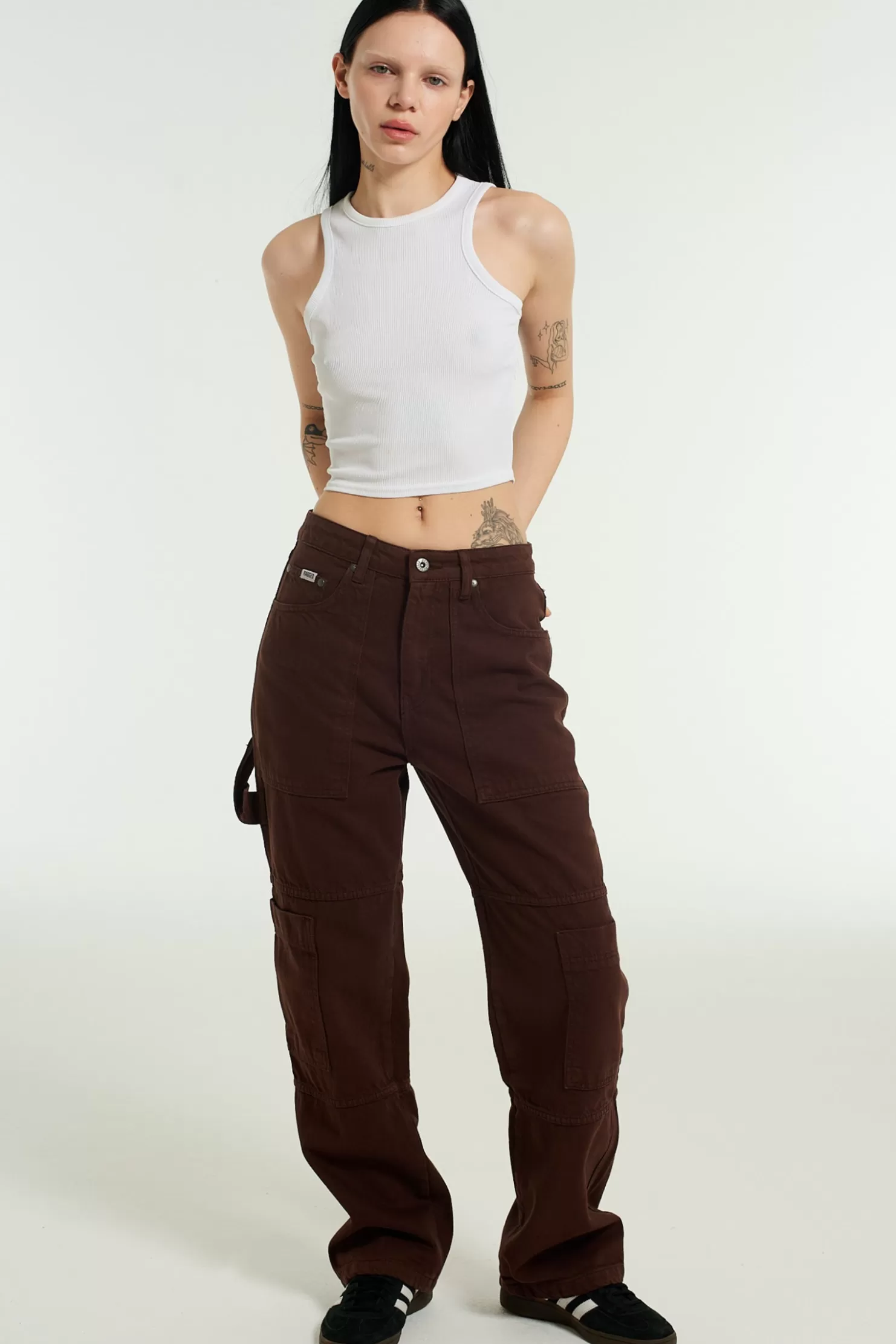 The Ragged Priest Organic Combat Jean Brown-Women Jeans