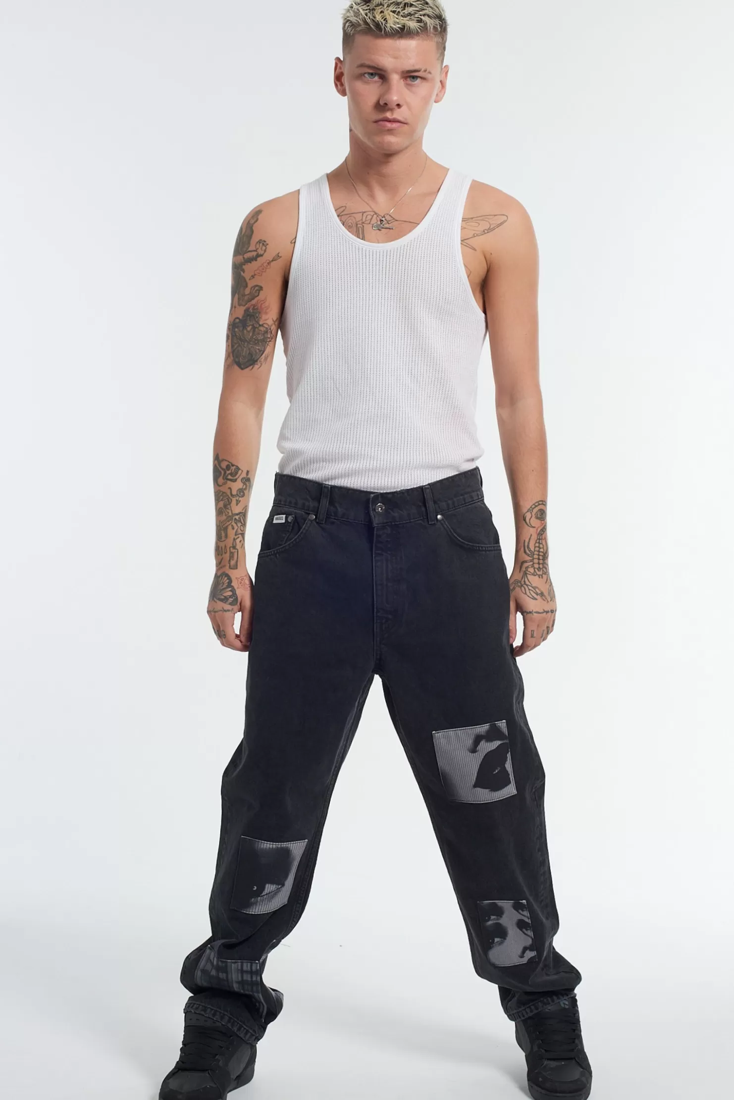 The Ragged Priest Patchwork Straight Leg Jean-Men Jeans