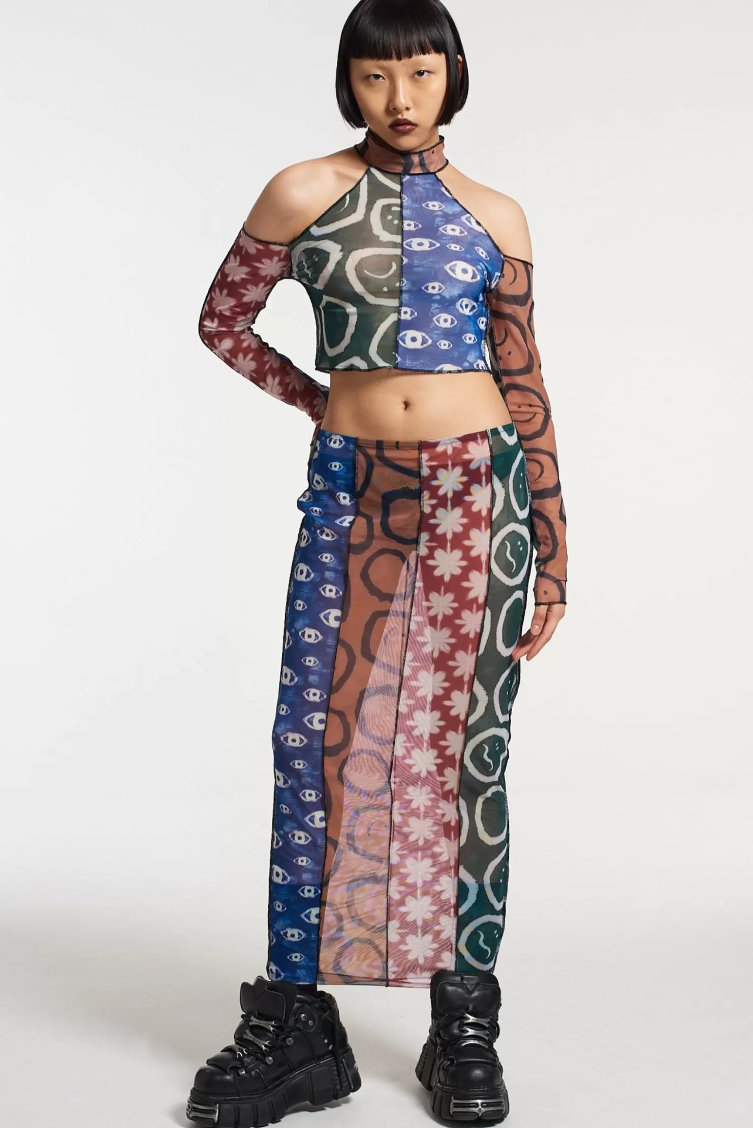 The Ragged Priest Quantum Mesh Maxi Skirt-Women Skirts & Shorts