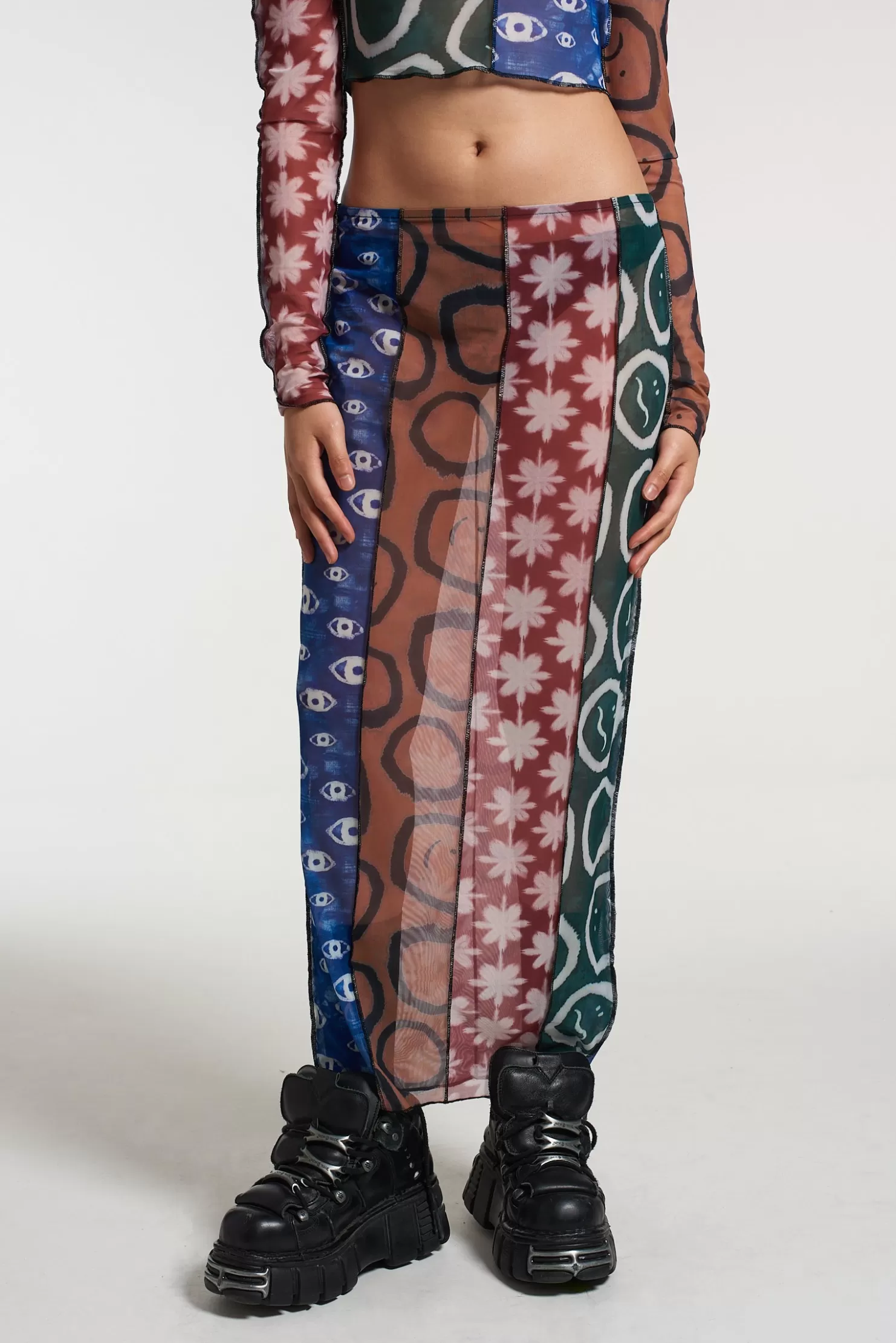 The Ragged Priest Quantum Mesh Maxi Skirt-Women Skirts & Shorts