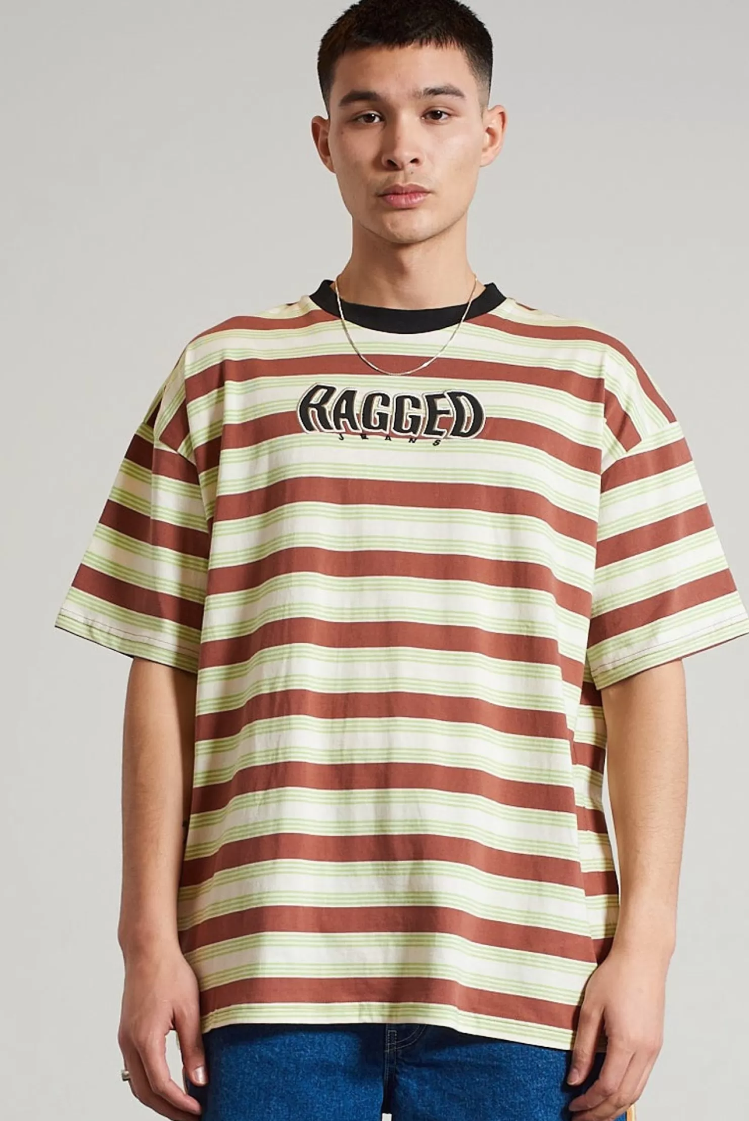 The Ragged Priest Ragged Short Sleeve Stripe Top-Men T-Shirts & Tops