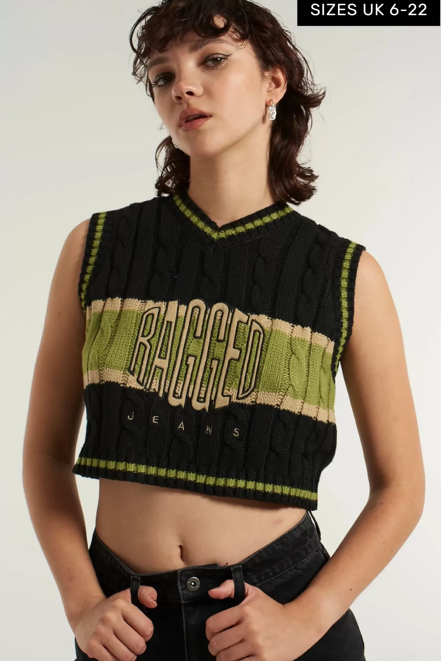 The Ragged Priest Ragged Varsity Knit Vest-Women Knitwear & Sweats