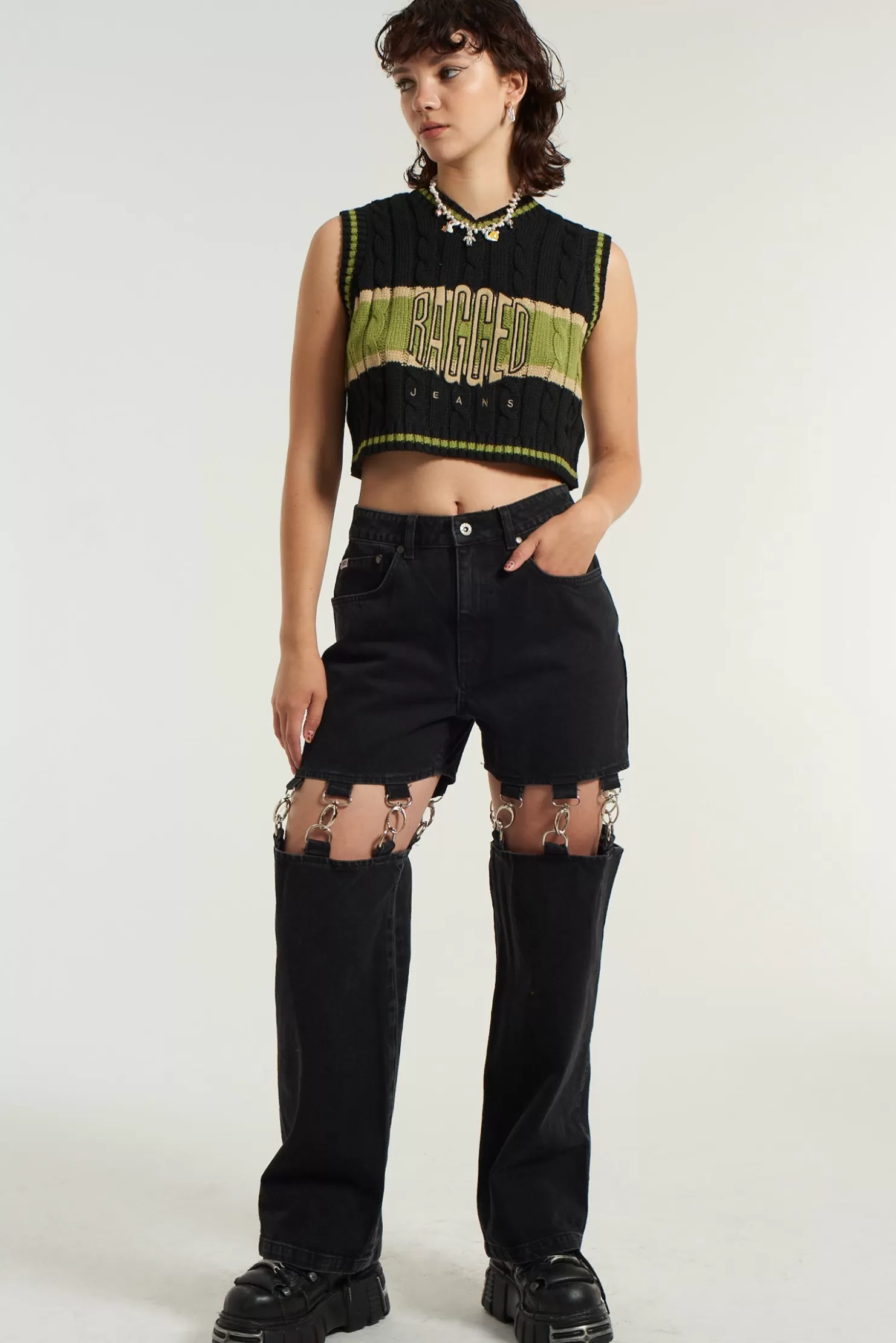 The Ragged Priest Ragged Varsity Knit Vest-Women Knitwear & Sweats