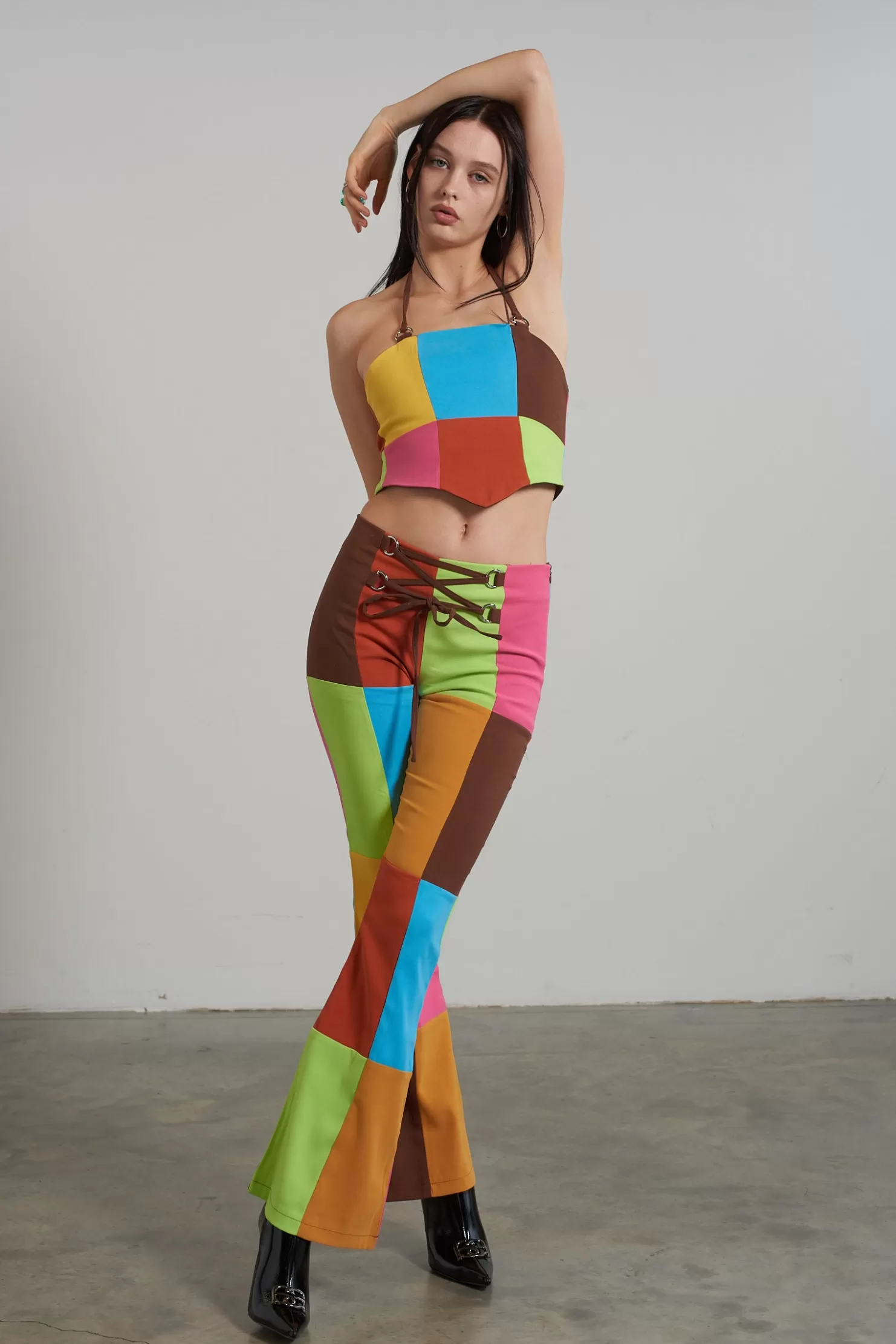 The Ragged Priest Rodeo Panelled Halter Top-Women T-Shirts & Tops