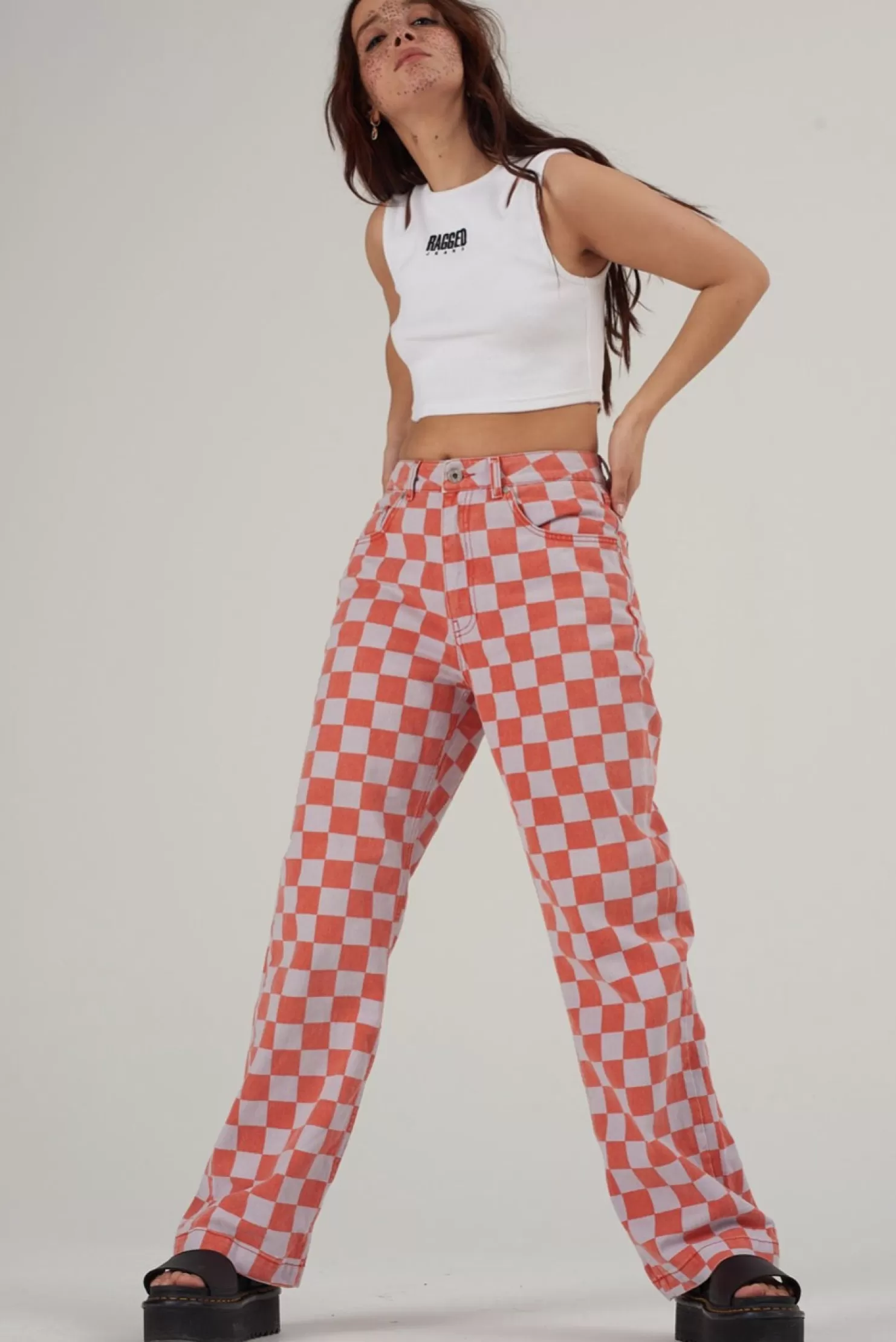 The Ragged Priest Rook Jean Red & Purple-Women Jeans