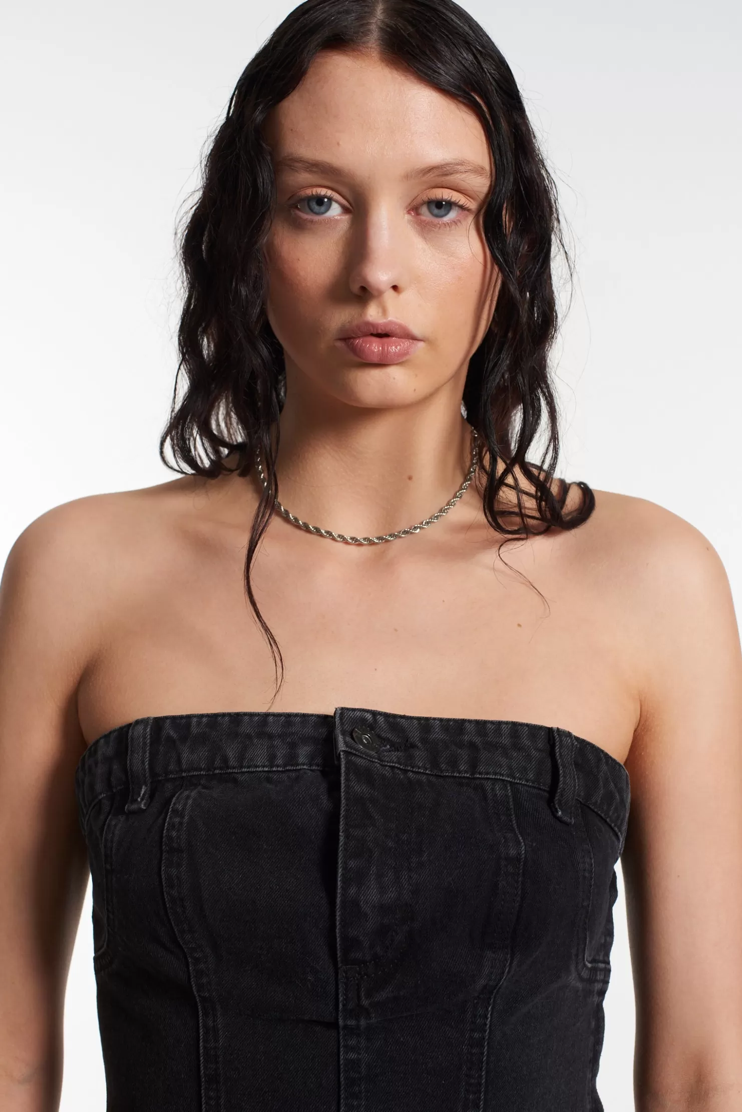 The Ragged Priest Roxy Denim Corset Top -Women T-Shirts & Tops