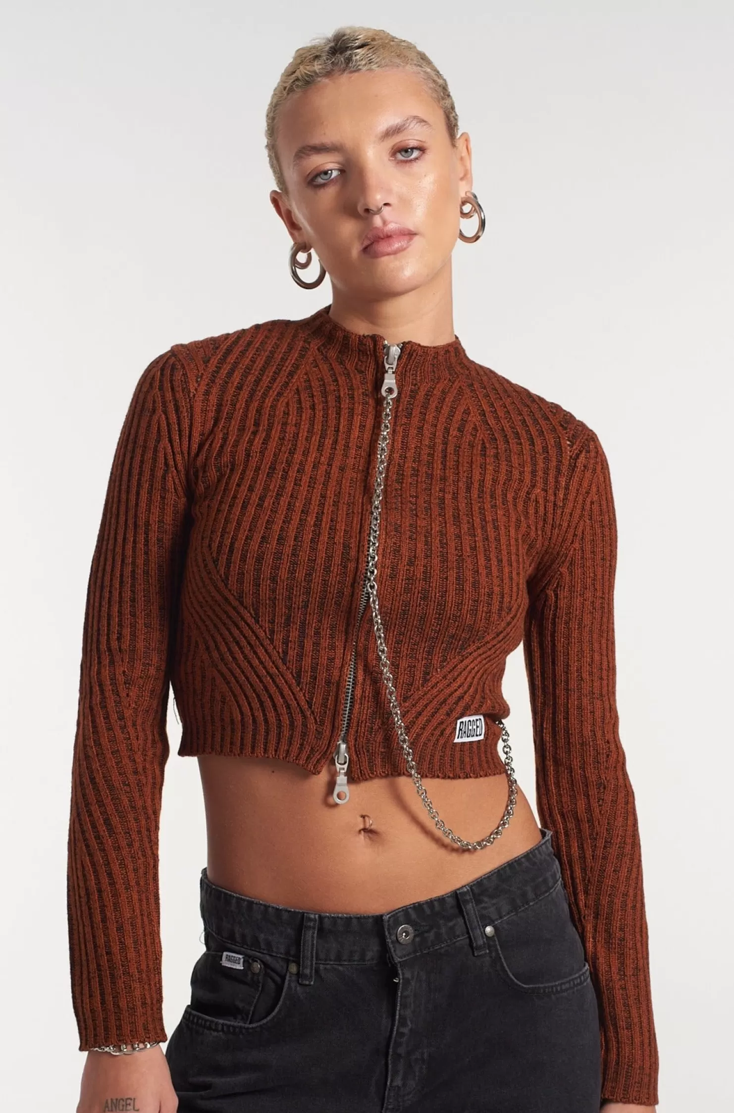 The Ragged Priest Rustic Zip Knit Cardigan-Women T-Shirts & Tops