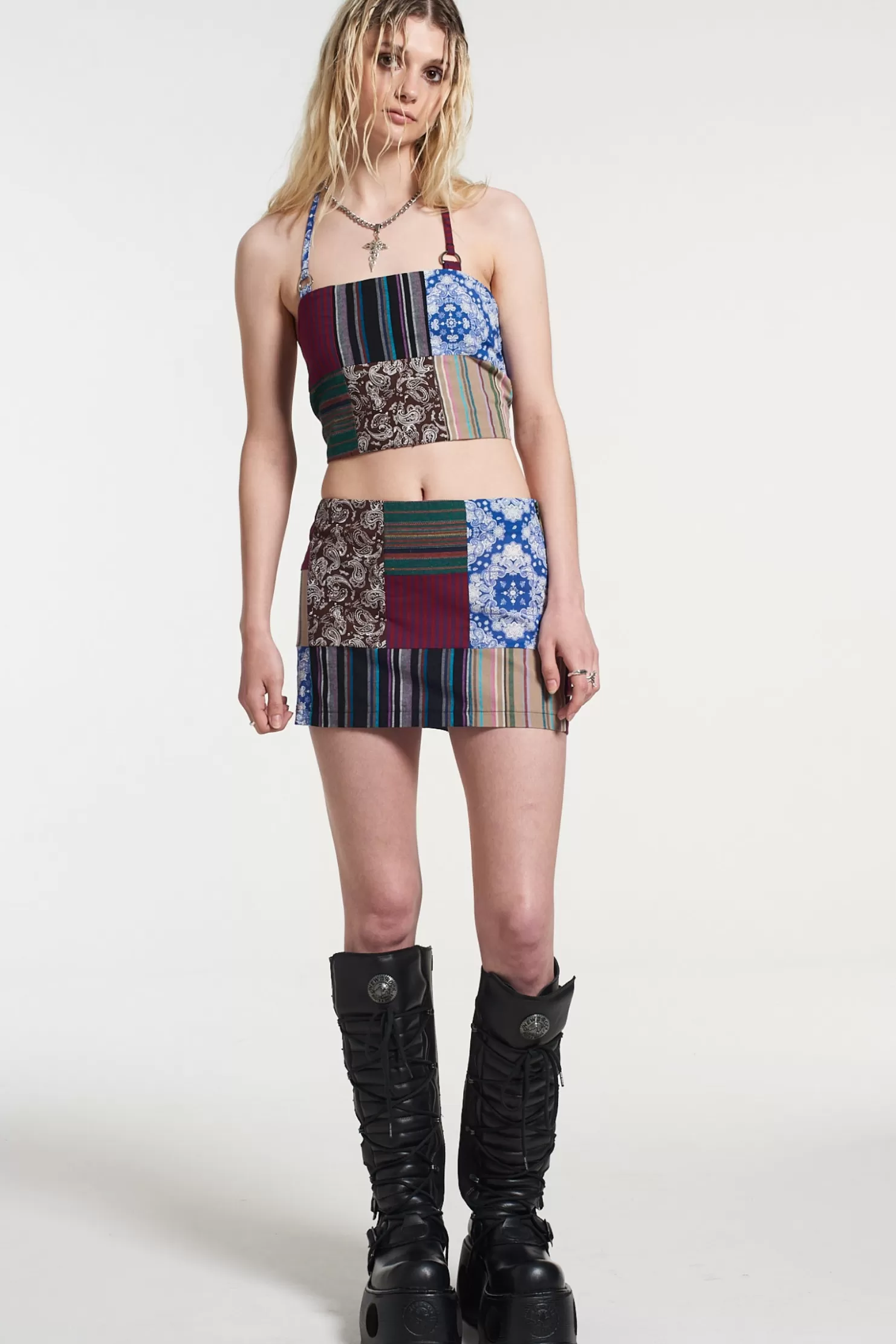 The Ragged Priest Sabotage Patchwork Vest-Women T-Shirts & Tops