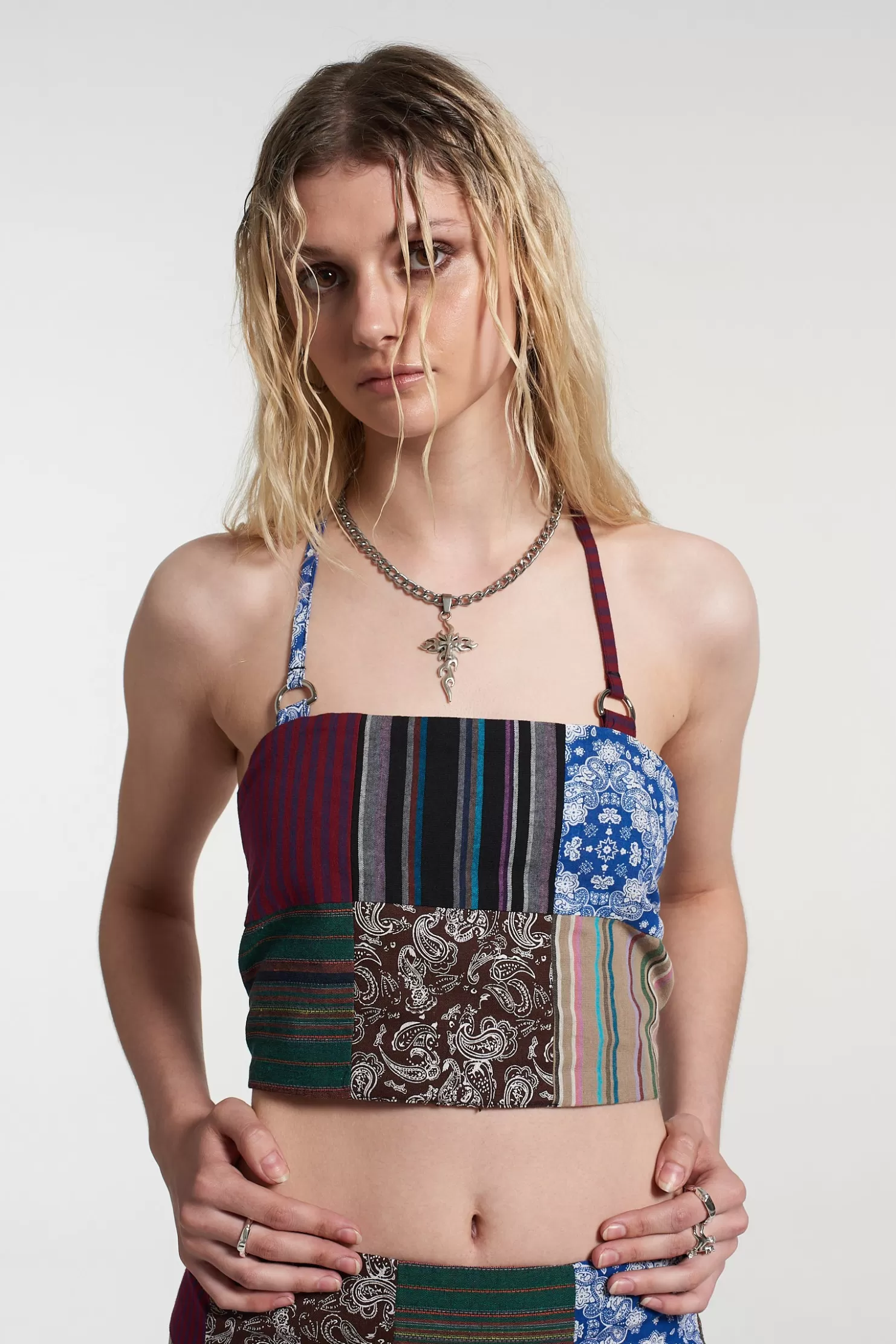 The Ragged Priest Sabotage Patchwork Vest-Women T-Shirts & Tops