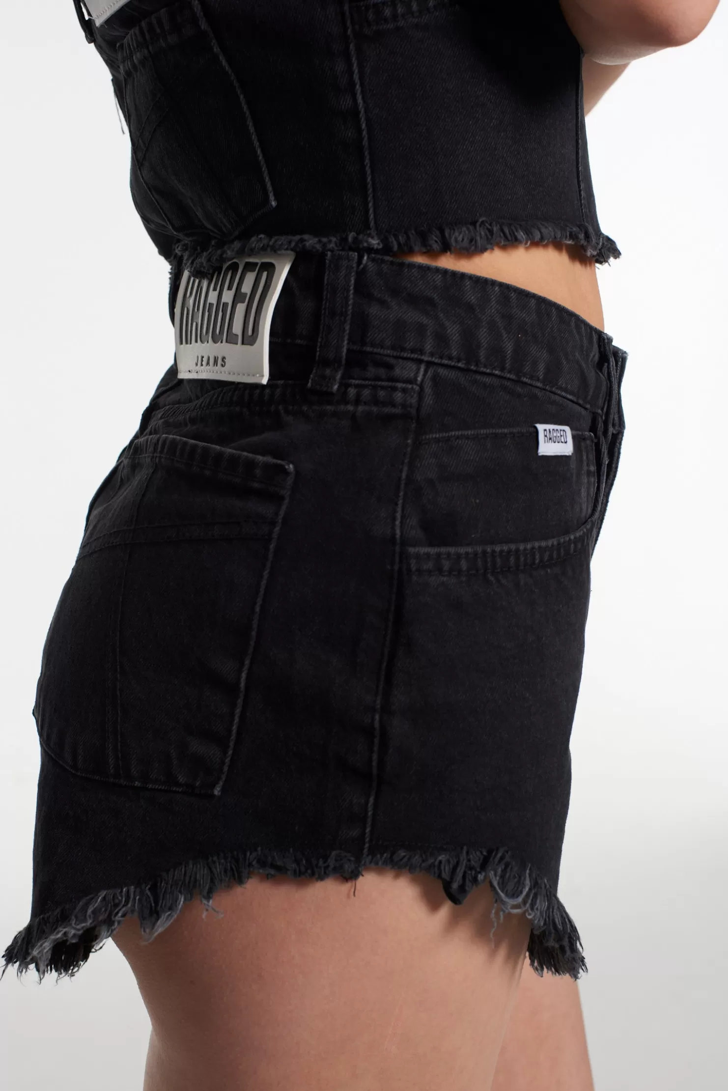 The Ragged Priest Short Shorts Charcoal-Women Skirts & Shorts