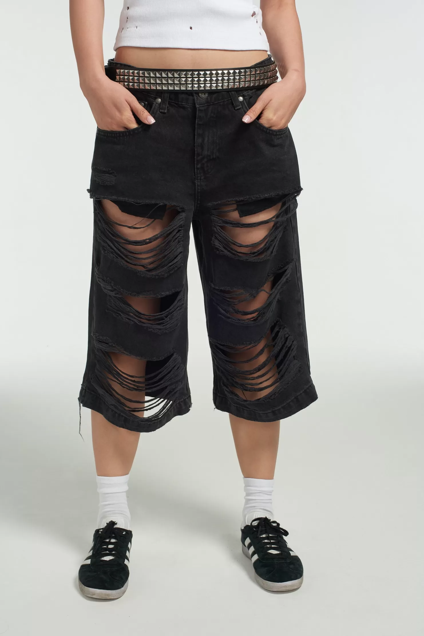 The Ragged Priest Shredder Distressed Skater Short-Women Skirts & Shorts