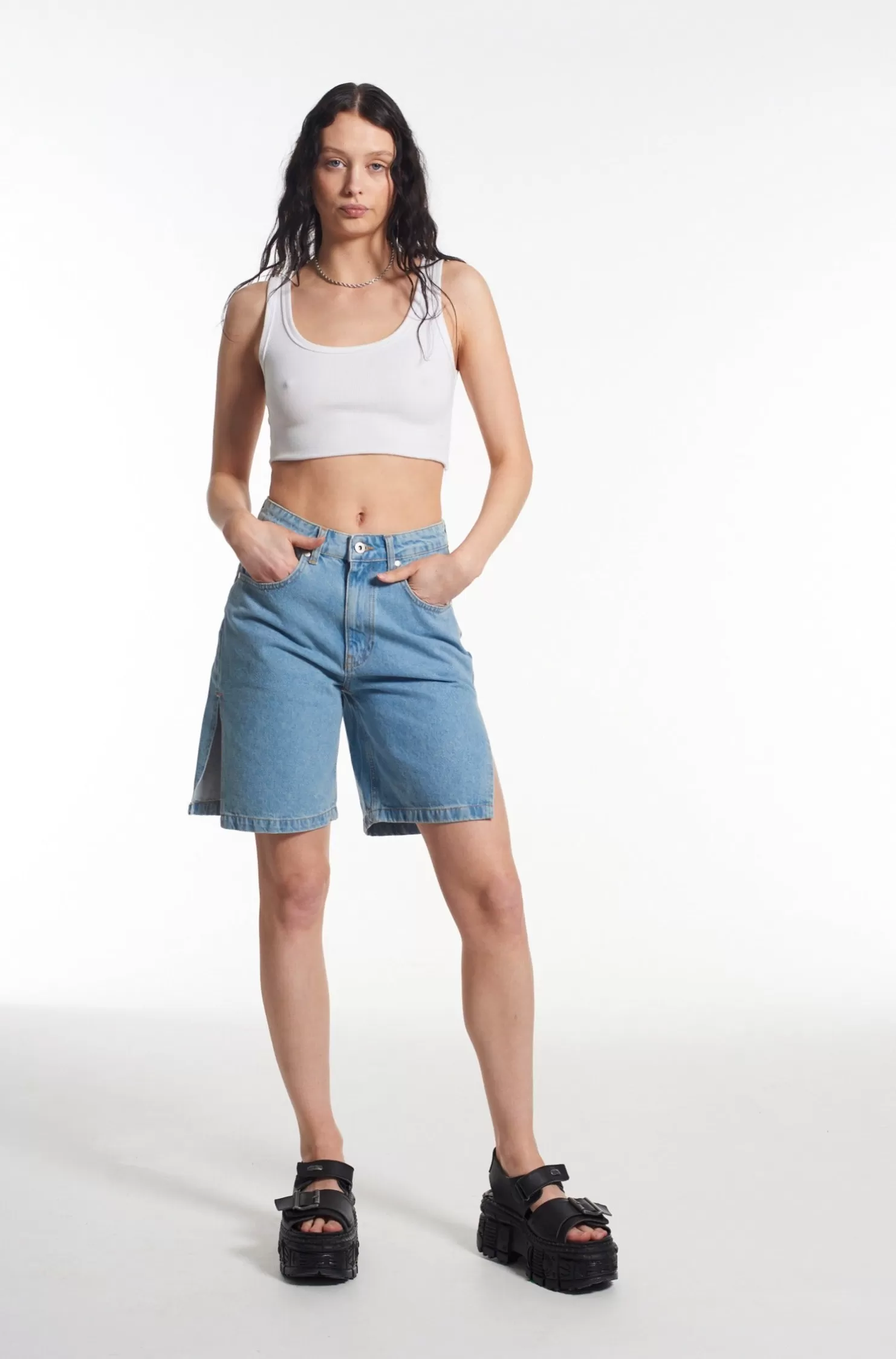 The Ragged Priest Side Split Short - -Women Skirts & Shorts