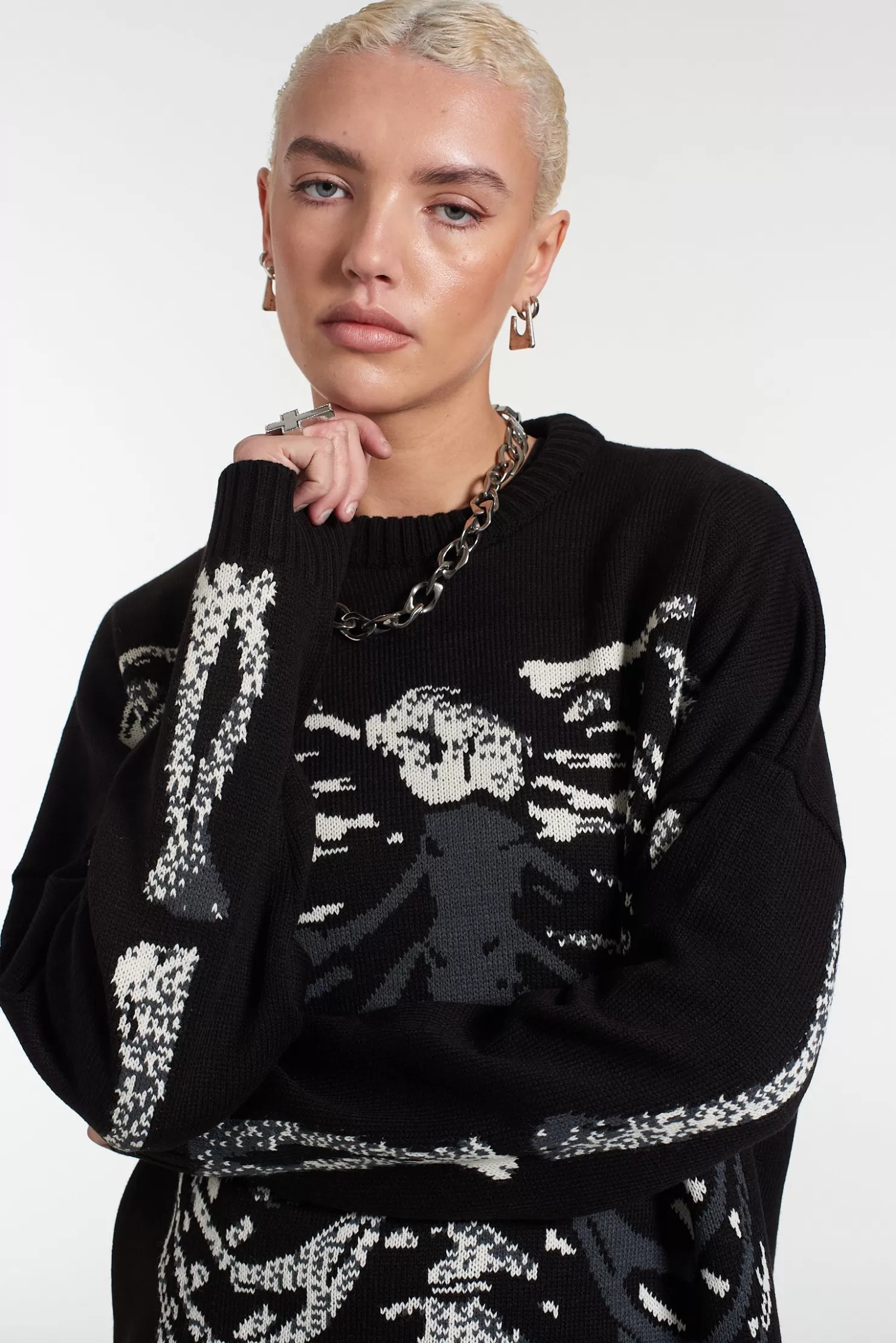 The Ragged Priest Skeleton Knit Jumper-Women Knitwear & Sweats