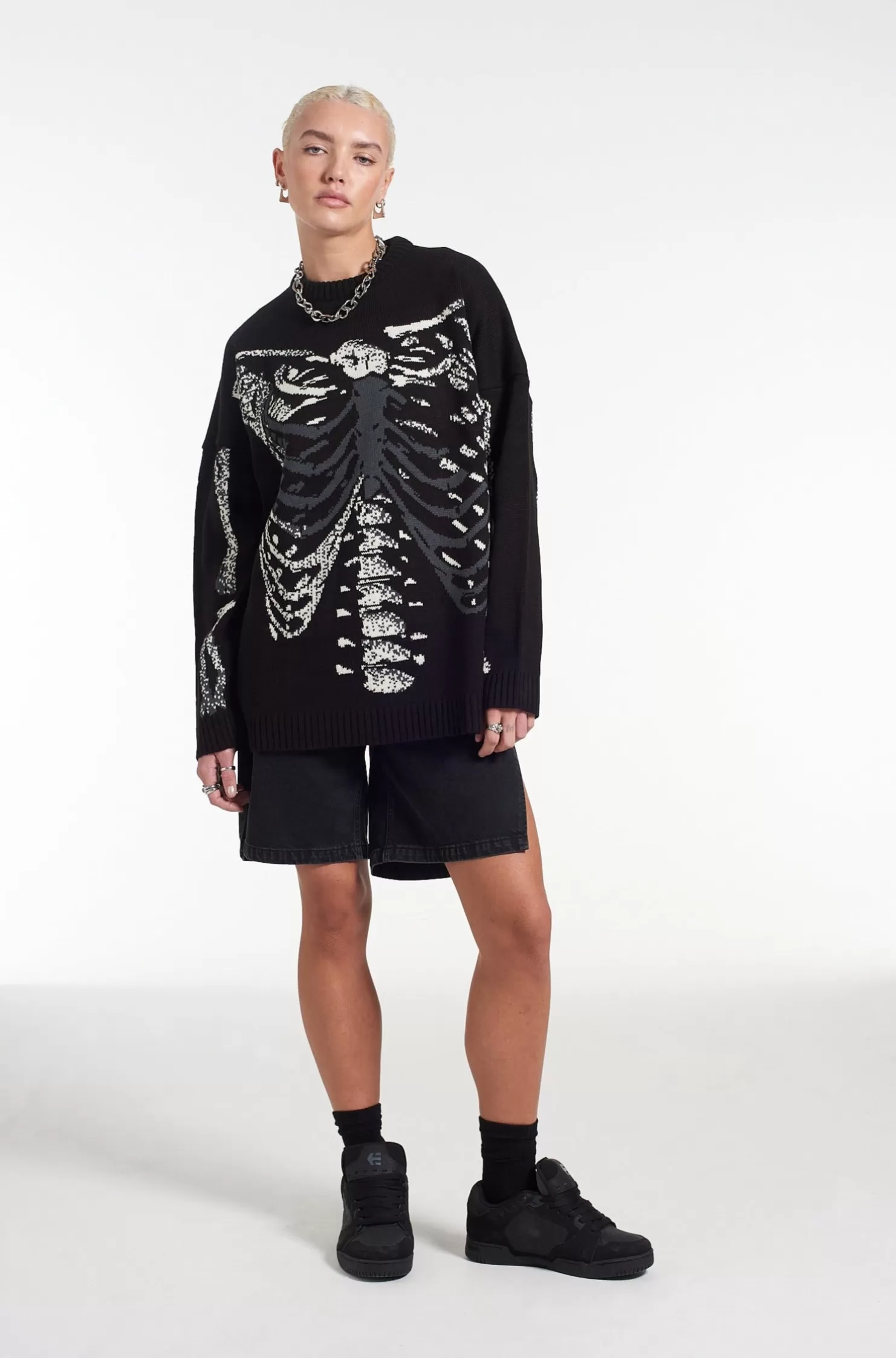 The Ragged Priest Skeleton Knit Jumper-Women Knitwear & Sweats