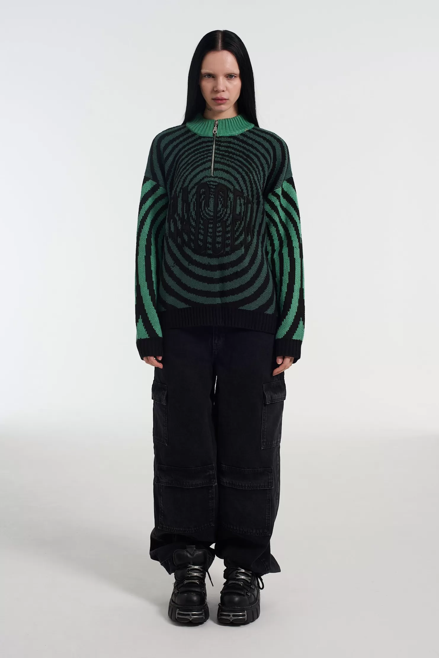 The Ragged Priest Spiral Mock Jumper-Women Knitwear & Sweats