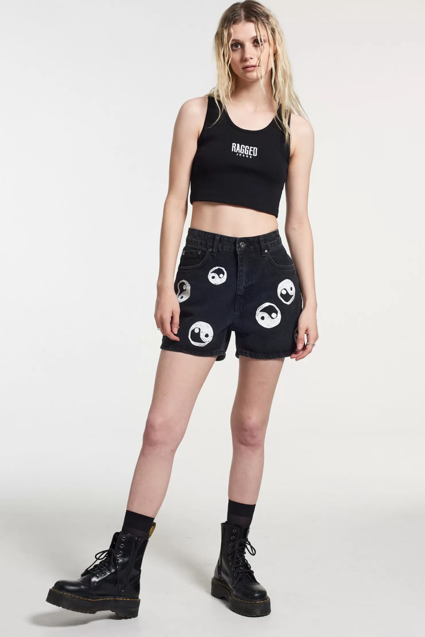 The Ragged Priest Spree Shorts Charcoal-Women Skirts & Shorts