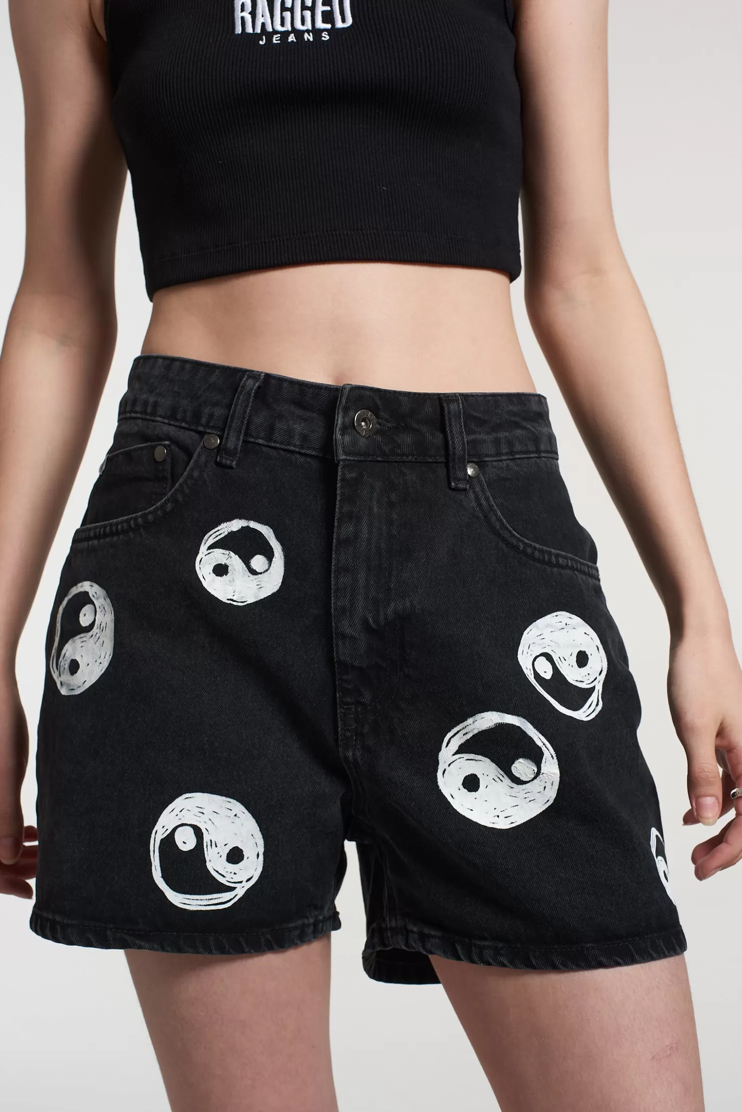 The Ragged Priest Spree Shorts Charcoal-Women Skirts & Shorts