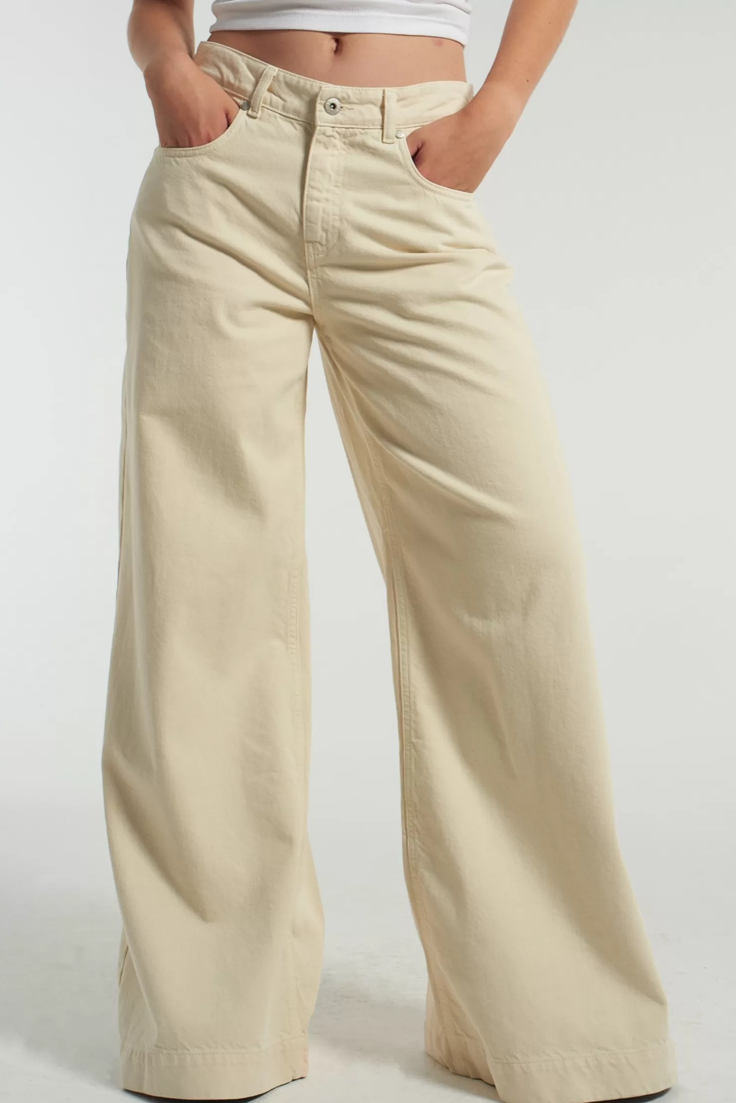 The Ragged Priest Sweeper Jean - Stone-Women Jeans