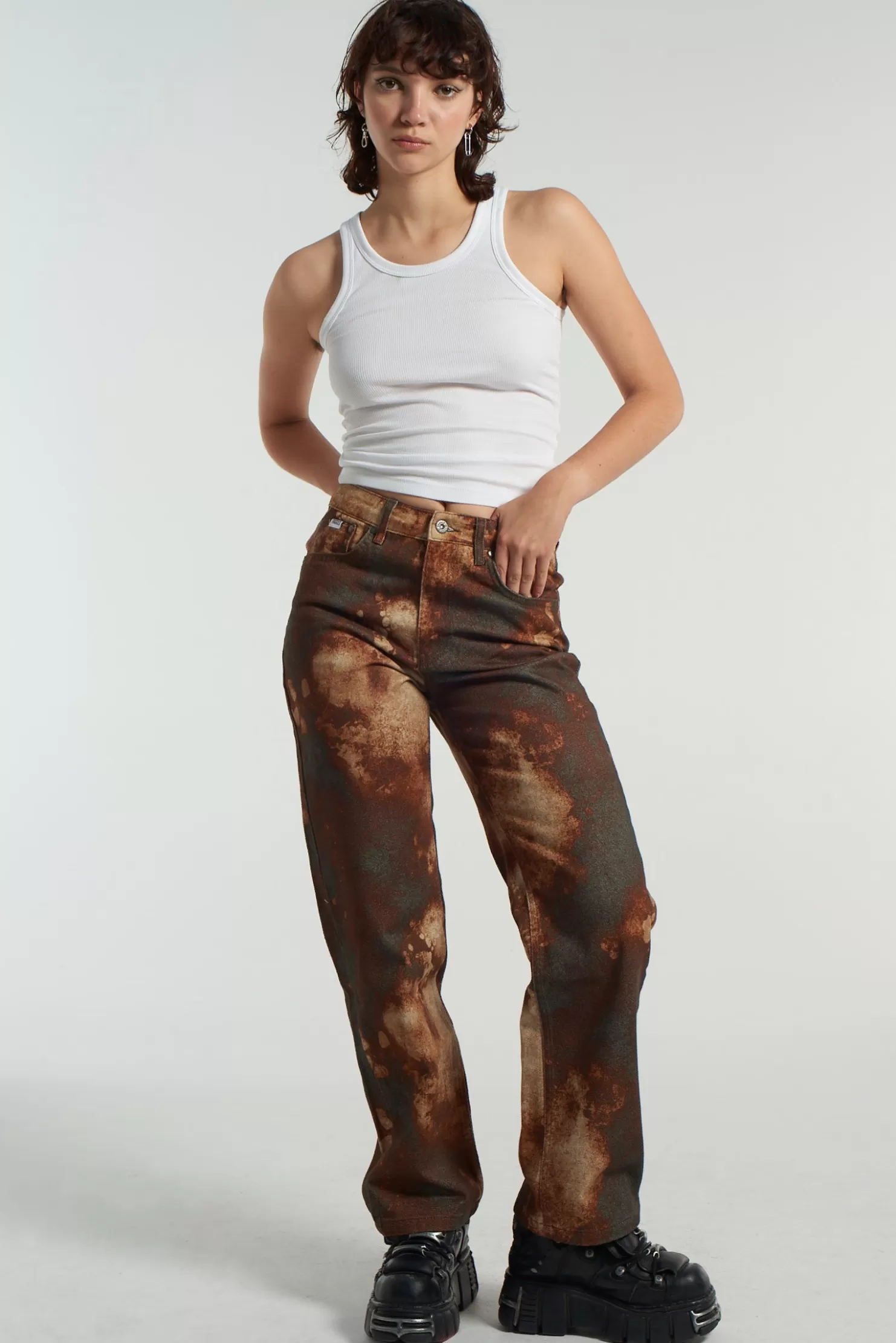 The Ragged Priest Tie Dye Dad Jean-Women Jeans