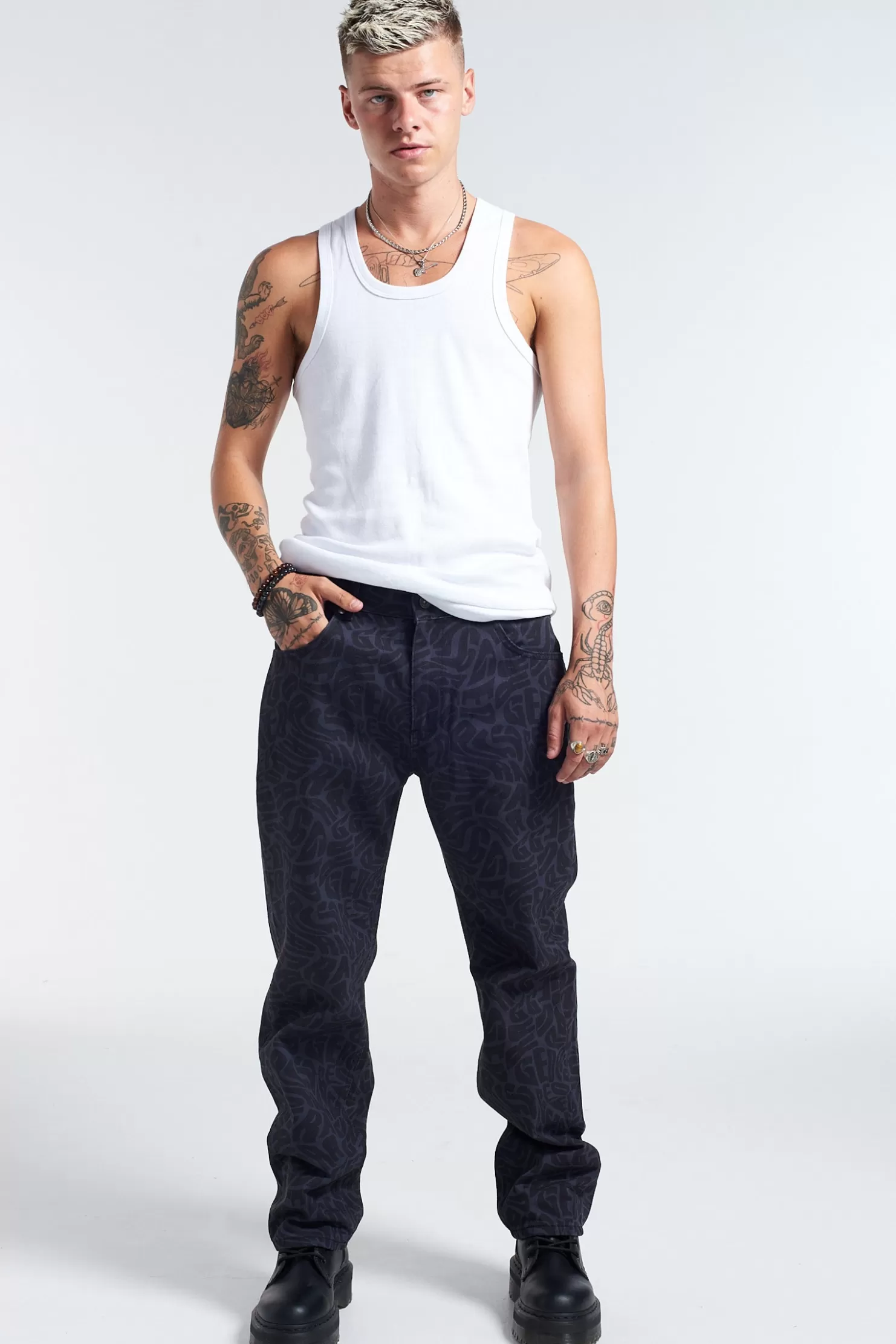 The Ragged Priest Trademark Straight Leg Jean - Charcoal-Men Jeans