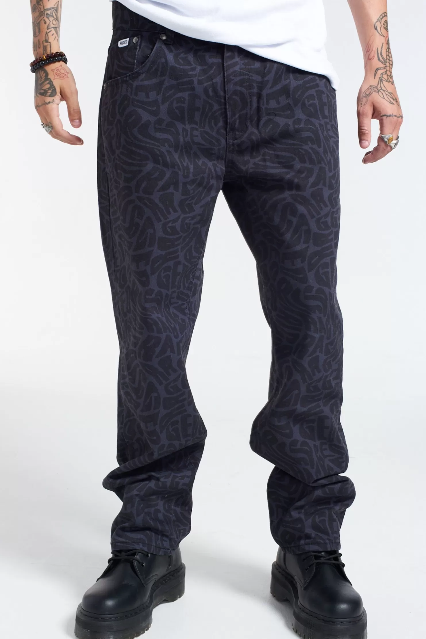The Ragged Priest Trademark Straight Leg Jean - Charcoal-Men Jeans