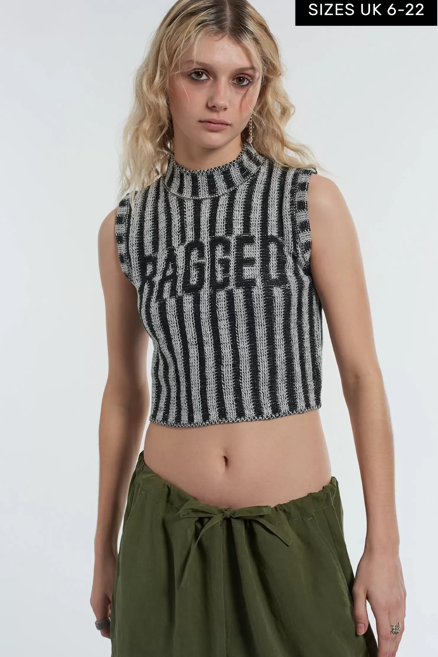 The Ragged Priest Virtual Knitted Tank-Women Knitwear & Sweats