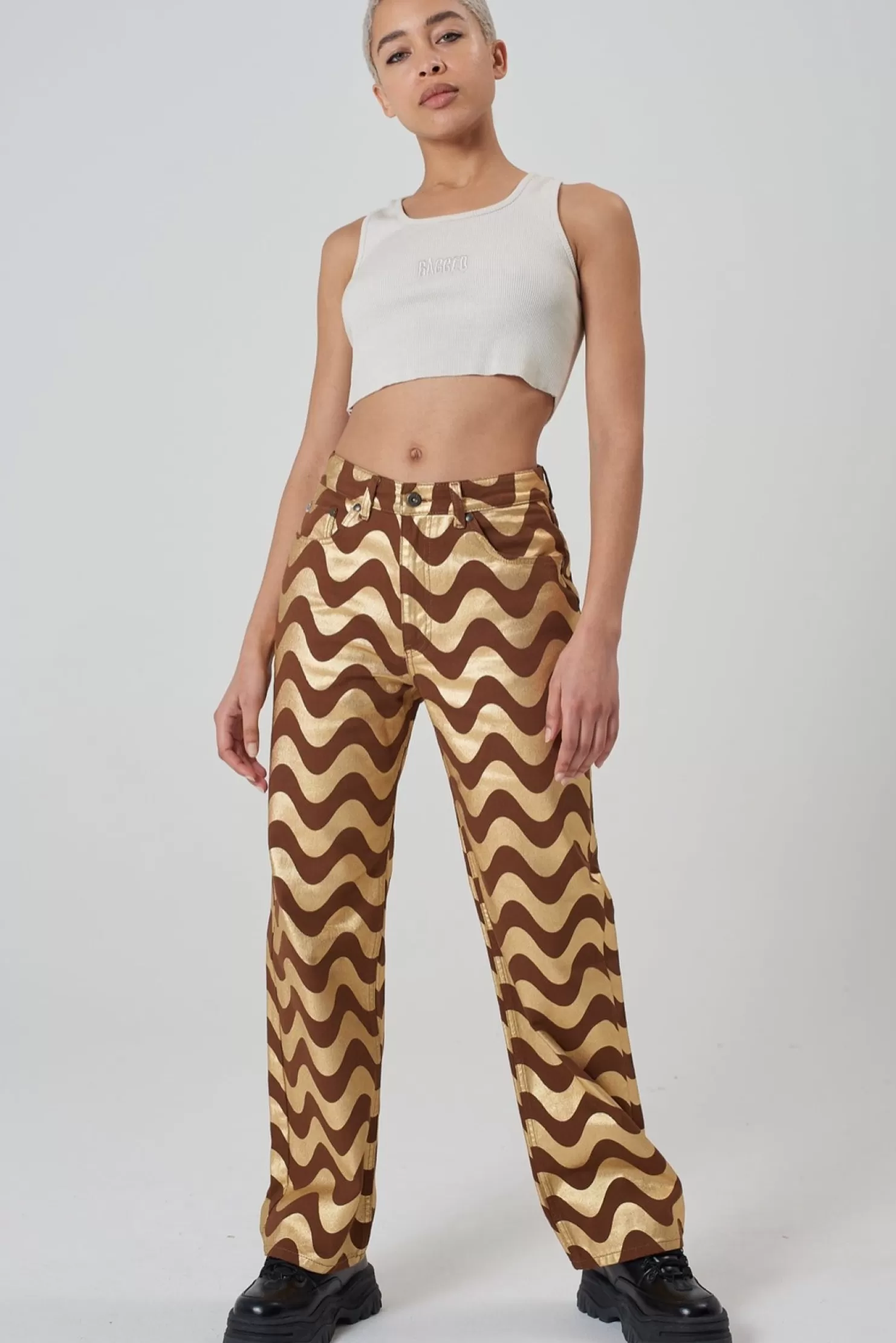 The Ragged Priest Wave Jean - Gold-Women Jeans